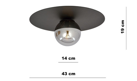 SOLAR 1 BLACK/GRAFIT	1128/1 plafon sufitowy nowoczesny klosze
