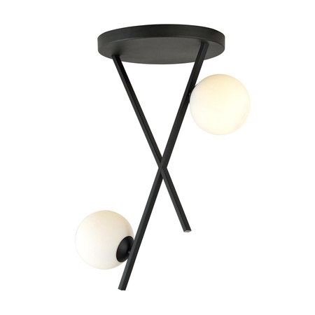 RIVER 2 BLACK/OPAL 1194/2 nowoczesna lampa sufitowa szklany klosz