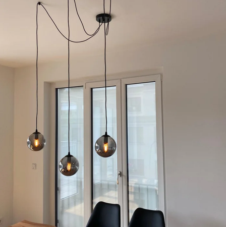 GIGI 5 BL TRANSPARENT 936/5 lampa pająk nowoczesna klosze kule kolory DESIGN