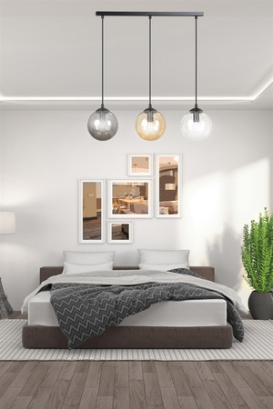 COSMO 3 BL TRANSPARENT 711/3 lampa wisząca klosze kule regulowana wysokość nowoczesna