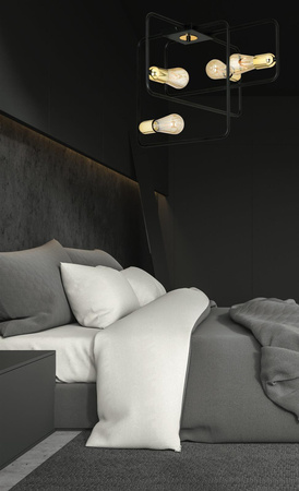 SAVO 4 WHITE-GOLD 354/4  plafon sufitowy w stylu Loft Edison biały złote dodatki