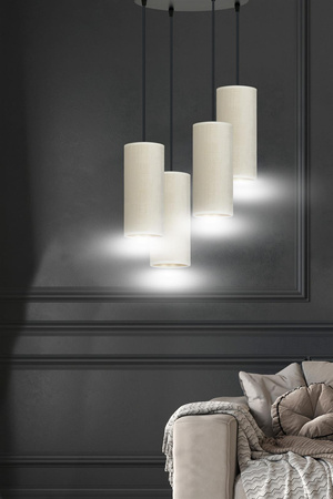 BENTE 4 BL PREMIUM GREEN lampa wisząca abażury WELUROWE regulowana złoty środek