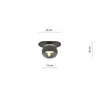 PLAZA 1 BLACK/STRIPE 1121/1 nowoczesny plafon sufitowy czarny szklany klosz